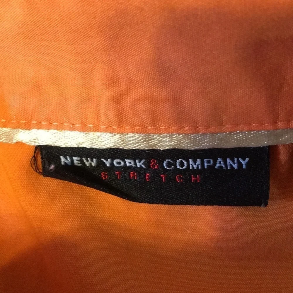 NEW York & Company Orange Button Up Blouse Size S - Picture 4 of 5